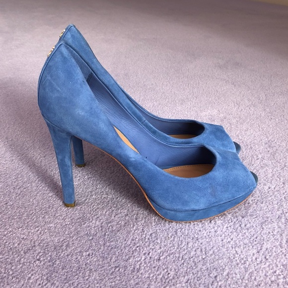 Coach Shoes - Coach Selma Blue Suede Pumps (NWT)